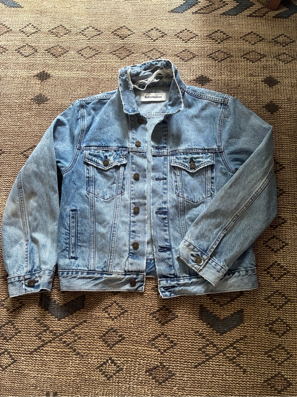 Reformation Light Blue Denim Trucker Jacket